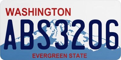 WA license plate ABS3206