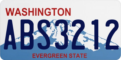 WA license plate ABS3212