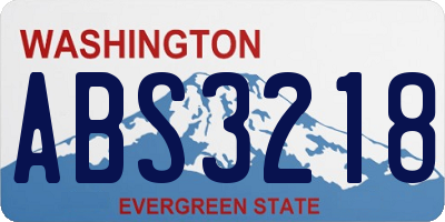 WA license plate ABS3218