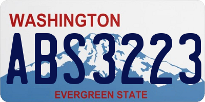 WA license plate ABS3223