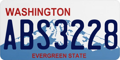 WA license plate ABS3228