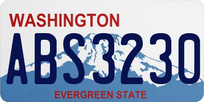 WA license plate ABS3230