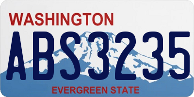 WA license plate ABS3235