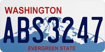 WA license plate ABS3247