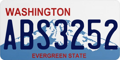 WA license plate ABS3252