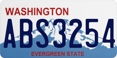 WA license plate ABS3254