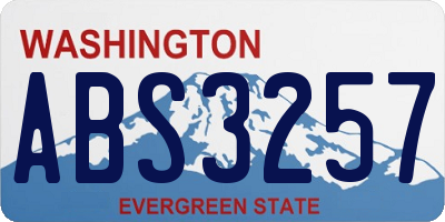 WA license plate ABS3257