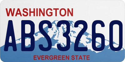 WA license plate ABS3260