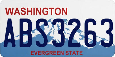 WA license plate ABS3263