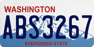 WA license plate ABS3267