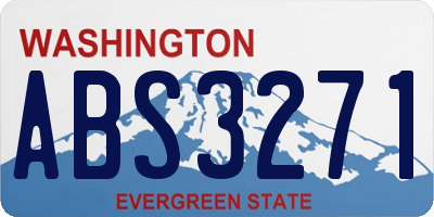 WA license plate ABS3271