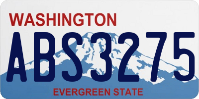 WA license plate ABS3275