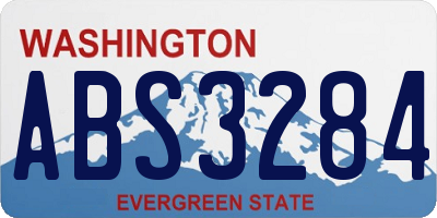 WA license plate ABS3284