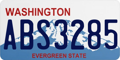 WA license plate ABS3285