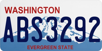 WA license plate ABS3292