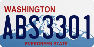 WA license plate ABS3301