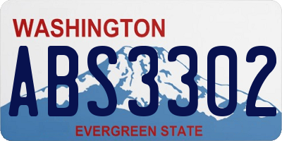 WA license plate ABS3302