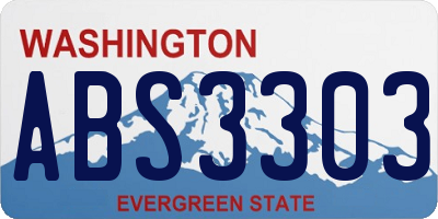 WA license plate ABS3303