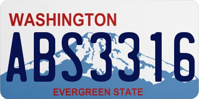 WA license plate ABS3316