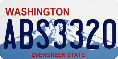 WA license plate ABS3320