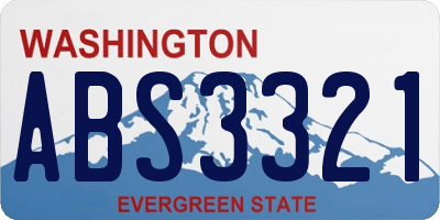 WA license plate ABS3321