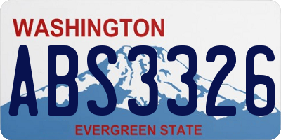 WA license plate ABS3326