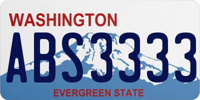 WA license plate ABS3333