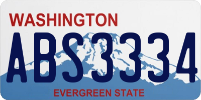 WA license plate ABS3334