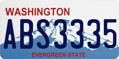 WA license plate ABS3335