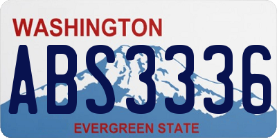 WA license plate ABS3336