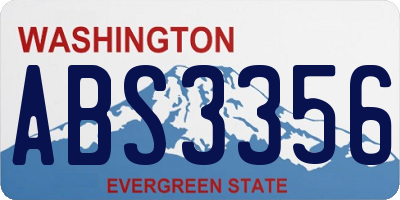 WA license plate ABS3356