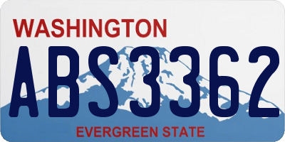 WA license plate ABS3362