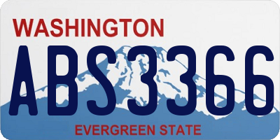 WA license plate ABS3366