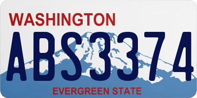 WA license plate ABS3374
