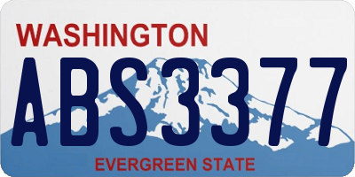 WA license plate ABS3377