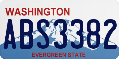 WA license plate ABS3382