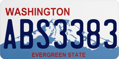 WA license plate ABS3383