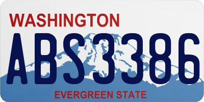 WA license plate ABS3386