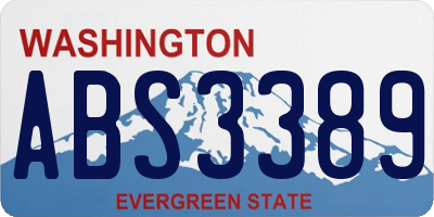 WA license plate ABS3389