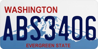 WA license plate ABS3406