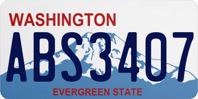 WA license plate ABS3407