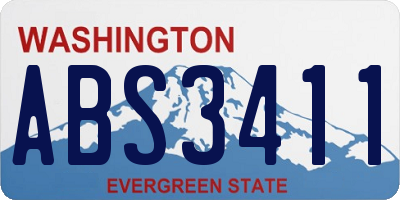 WA license plate ABS3411