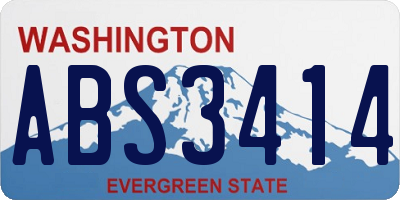 WA license plate ABS3414