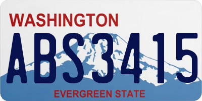 WA license plate ABS3415