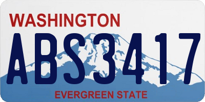 WA license plate ABS3417