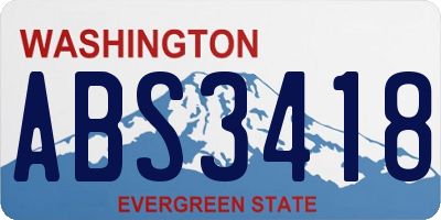 WA license plate ABS3418