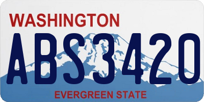 WA license plate ABS3420