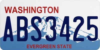 WA license plate ABS3425