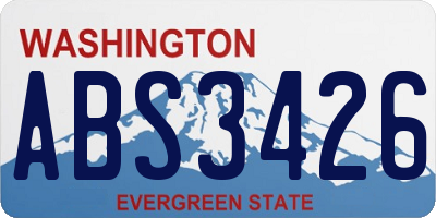 WA license plate ABS3426
