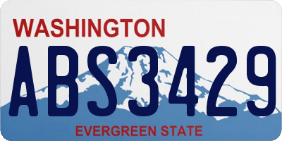 WA license plate ABS3429